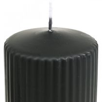 Søjlelys sort rillet lys 70/130mm 4stk