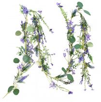 Artikel Romantisk blomsterkrans lavendel lilla hvid 194cm