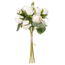 Artikel Kunstig blomsterbuket med roser til stilfuld borddekoration, 31 cm, 3 stk.