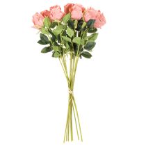 Artikel Kunstige roseblomster i en buket, lang stilk 62 cm, 12 stk.