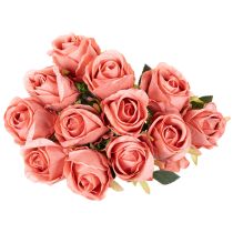 Artikel Kunstige roseblomster i en buket, lang stilk 62 cm, 12 stk.
