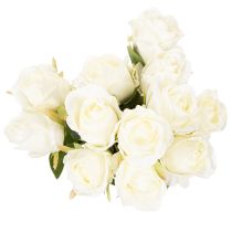 Artikel Kunstig rosenblomst, lang stilk, til vase, 62 cm, 12 stk.