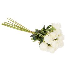 Artikel Kunstig rosenblomst, lang stilk, til vase, 62 cm, 12 stk.