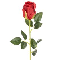Artikel Kunstig rose med lang stilk, rød kunstig blomst, 62 cm, 12 stk.