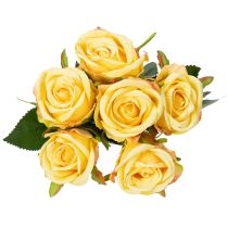 Artikel Rosebuket blomsterarrangement til elegant dekoration i opholdsstuen 44 cm 6 stk.