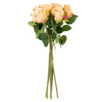 Artikel Kunstig rosebuket med realistisk udseende, holdbar, til bryllupsdekoration, 44 cm, 6 stk.