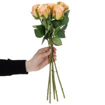 Artikel Kunstig rosebuket med realistisk udseende, holdbar, til bryllupsdekoration, 44 cm, 6 stk.