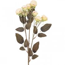 Kunstige roser visne Drylook 9 kronblade creme 69cm