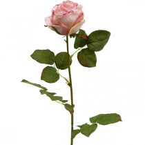 Deco rosa pink, blomsterdekoration, kunstrose L74cm Ø7cm