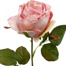 Deco rosa pink, blomsterdekoration, kunstrose L74cm Ø7cm
