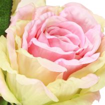 Artikel Kunstig rosenbusk grøn, pink 55cm