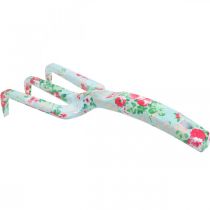 Artikel Metal håndrive, rive med rose motiv, mini rive L23cm