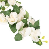 Artikel Kunstig rosenkrans med hvide blomster til dekoration, 170 cm
