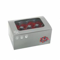 Artikel Konserverede roser mellem Ø4-4,5cm røde 8 stk