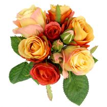 Artikel Orange rosebuket Ø17cm L25cm kunstige blomsterdekoration efterårsborddekoration til bryllup