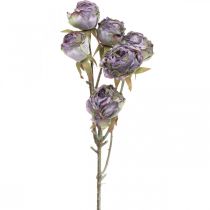 Rosengren Silkeblomst Borddekoration Kunst Rose Lilla Antik L53cm
