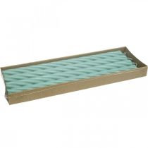 Artikel Rustikke stearinlys pindelys farvet grøn 350/28mm 4 stk