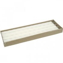 Artikel Rustikke stearinlys, pindelys, ensfarvet hvid, 350/28 mm, 4 stk.