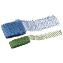 Artikel Rustikt jutebånd farvet assorterede farver 40/70mm 2m 10stk