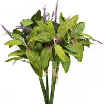 Kunstig salvie bundt, silke blomster, salvie grene kunstig viol L26cm 4 stk.