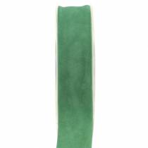 Fløjlsbånd grønt 25mm 7m