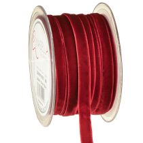 Artikel Fløjlsbånd dekorative bånd Fløjlsbånd Bordeaux 10mm 20m