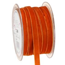 Artikel Fløjlsbånd dekorativt bånd fløjl mørk orange 10mm 20m