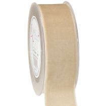 Artikel Fløjlsbånd dekorativt bånd fløjls gavebånd beige 40mm 8m