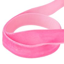 Artikel Fløjlsbånd Pink Dekorationsbånd Fløjlsbånd Pink 20mm 10m