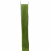 Fløjlsbånd grønt 15mm 7m