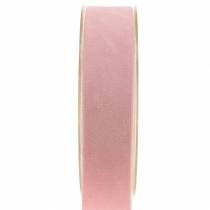 Fløjlsbånd pink 25mm 7m