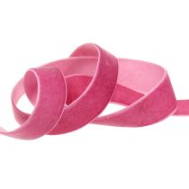 Artikel Fløjlsbånd pink 20mm 10m