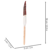Artikel Jule-nisse dekorationspæle, julemanden med filthat, 58 cm, 6 stk.