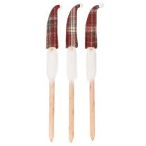 Artikel Jule-nisse dekorationspæle, julemanden med filthat, 58 cm, 6 stk.