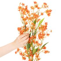 Artikel Kunstig orkidégren orange filigran værelsesdekoration 110 cm 3 stk.