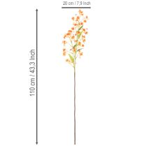 Artikel Kunstig orkidégren orange filigran værelsesdekoration 110 cm 3 stk.