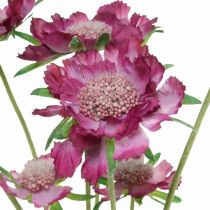Scabious kunstig blomst pink sommerblomst H64cm bundt af 3 stk