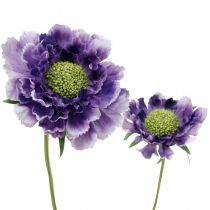 Scabious kunstig blomst lilla H64cm bundt med 3 stk