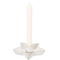 Artikel Keramik stjernelysholder, hvid, til keglelys, 12 cm, 2 stk.