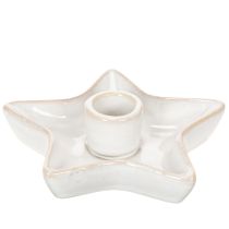 Artikel Keramik stjernelysholder, hvid, til keglelys, 12 cm, 2 stk.