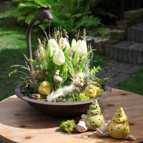 Artikel Planteskål, ideel blikfang til udendørsområder, med hanedesignelement, 36 cm