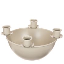 Artikel Lysestage med 4 holdere, moderne adventskrans, beige, 15 cm
