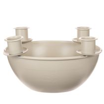 Artikel Lysestage med 4 holdere, moderne adventskrans, beige, 15 cm