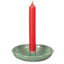 Artikel Grøn metallysestage, dekorativ, til keglelys, 13 cm