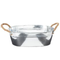 Artikel Oval skål 35 cm x 21,5 cm H 11,5 cm, blank zink