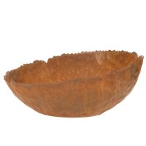 Artikel Rund metalskål med rustlignende tekstureret overflade, 20 cm