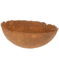 Artikel Rund metalskål med rustlignende tekstureret overflade, 20 cm