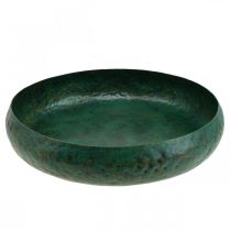 Dekorationsskål grøn antik Dekorativ skål metal Ø32cm H7cm