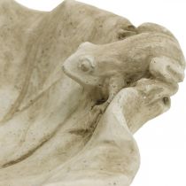 Artikel Fuglebad med frøer, beton havefigur, fuglebad lotusblad B21cm H7cm