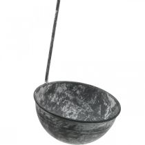 Dekorativ murske metal, dekorativ skål til ophæng Grå Ø13cm